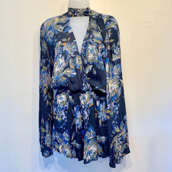Nectar Clothing Dresses & Skirts - Nectar Clothing | Blue Moody Floral Tassel Romper